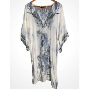 APNY Elegant Blue and White Kaftan Small